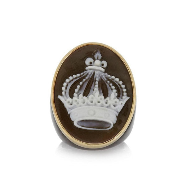 "CROWN" — hand-carved cameo ring by AMEDEO