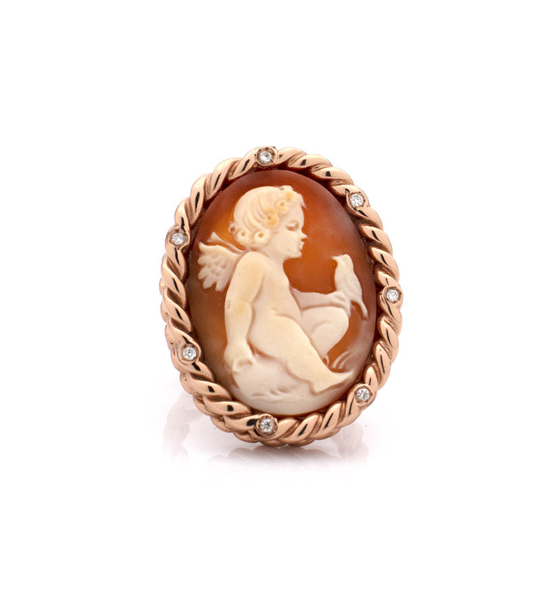 "CHERUB" — hand-carved cameo ring by AMEDEO