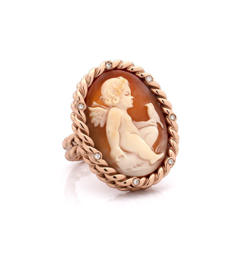 "CHERUB" — hand-carved cameo ring by AMEDEO
