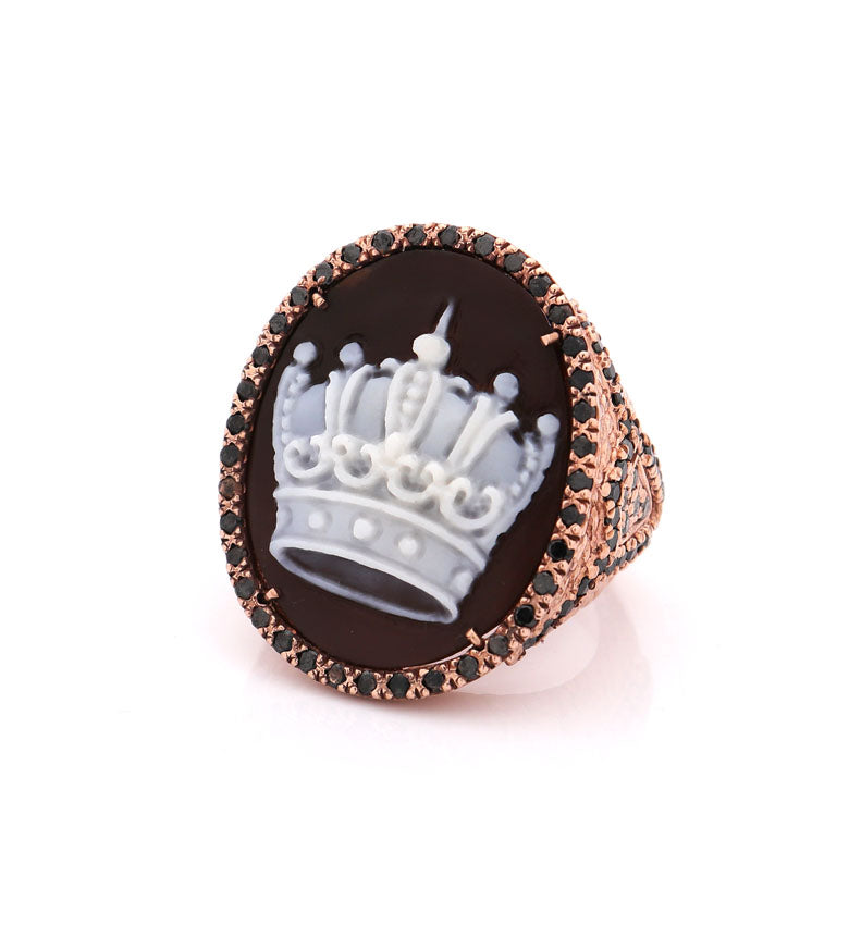"CROWN MAJESTY" — hand-carved cameo ring by AMEDEO