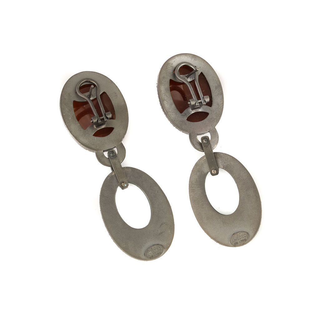 "THE GREEN ENCHANTRESS" — hand-carved cameo earrings by AMEDEO