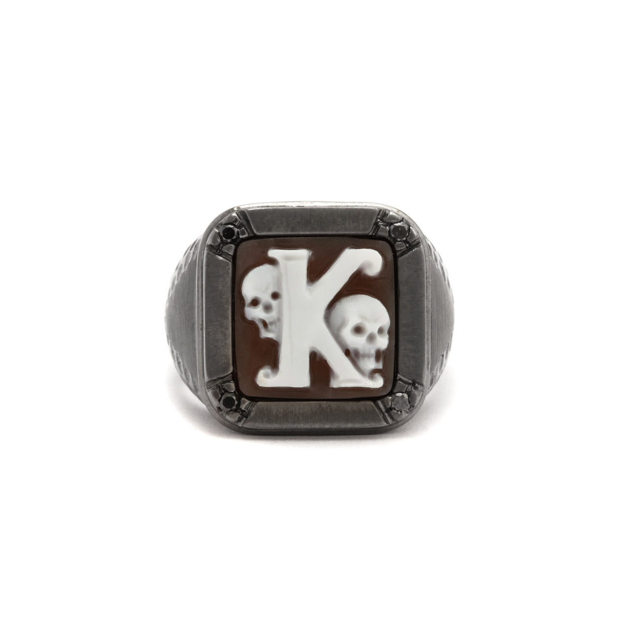 Initial "K" - Ring — hand-carved cameo ring by AMEDEO