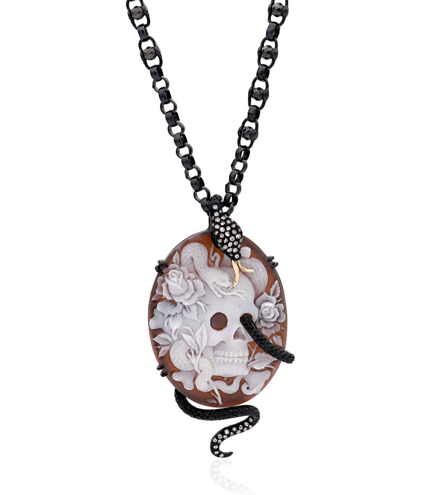 "MEMENTO MORI" — hand-carved cameo necklace by AMEDEO