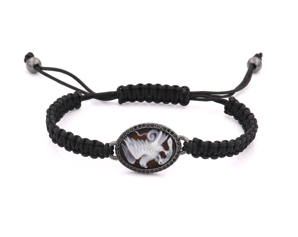 "EAGLE WITH SNAKE" — hand-carved cameo bracelet by AMEDEO