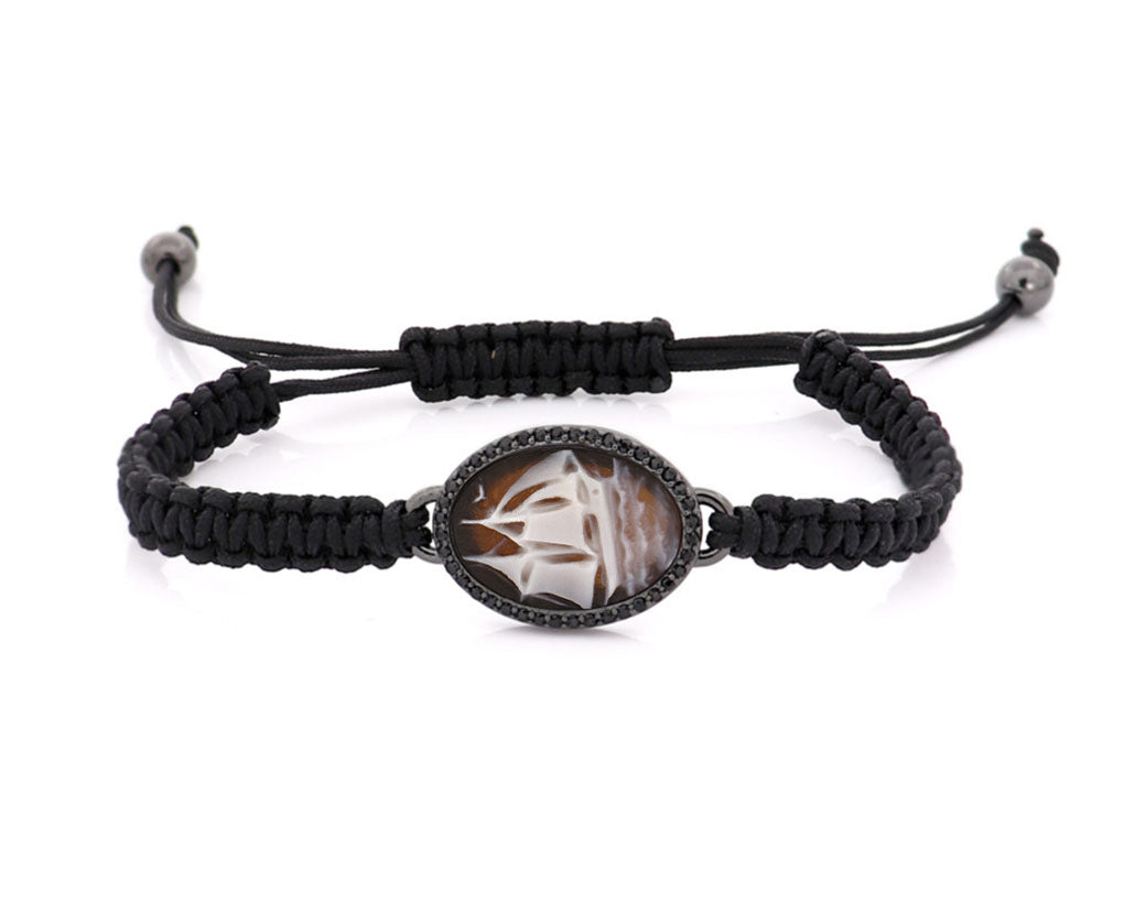 "SAILING SHIP" — hand-carved cameo bracelet by AMEDEO