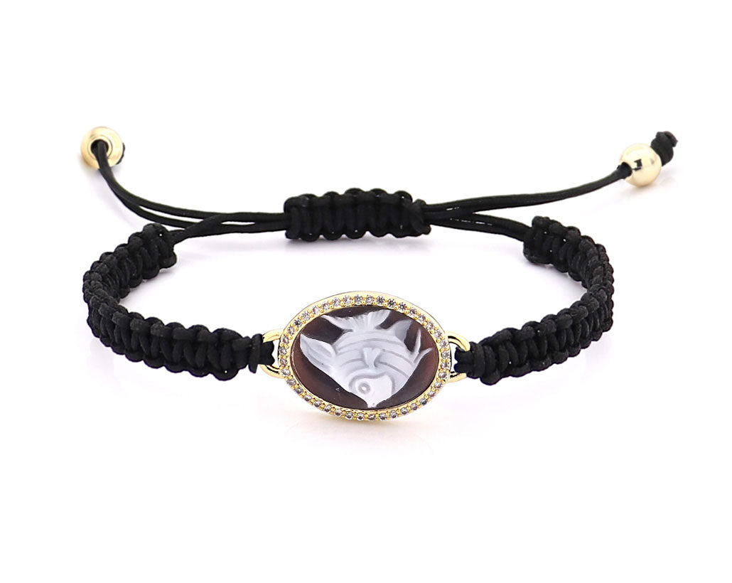 "FISH" — hand-carved cameo bracelet by AMEDEO