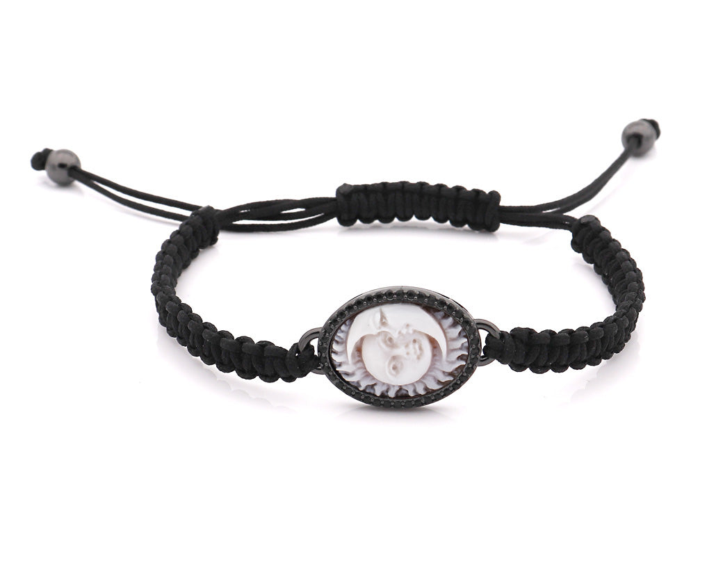 "SUN AND MOON" — hand-carved cameo bracelet by AMEDEO