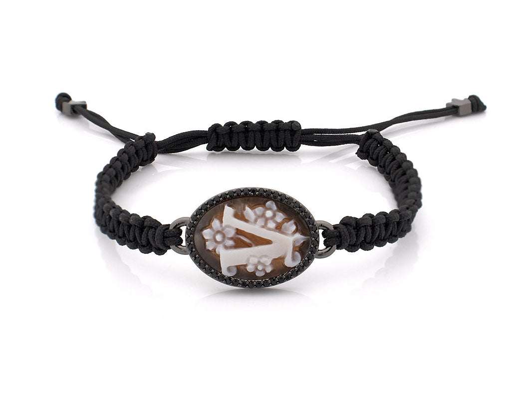 "INITIAL" - V — hand-carved cameo bracelet by AMEDEO