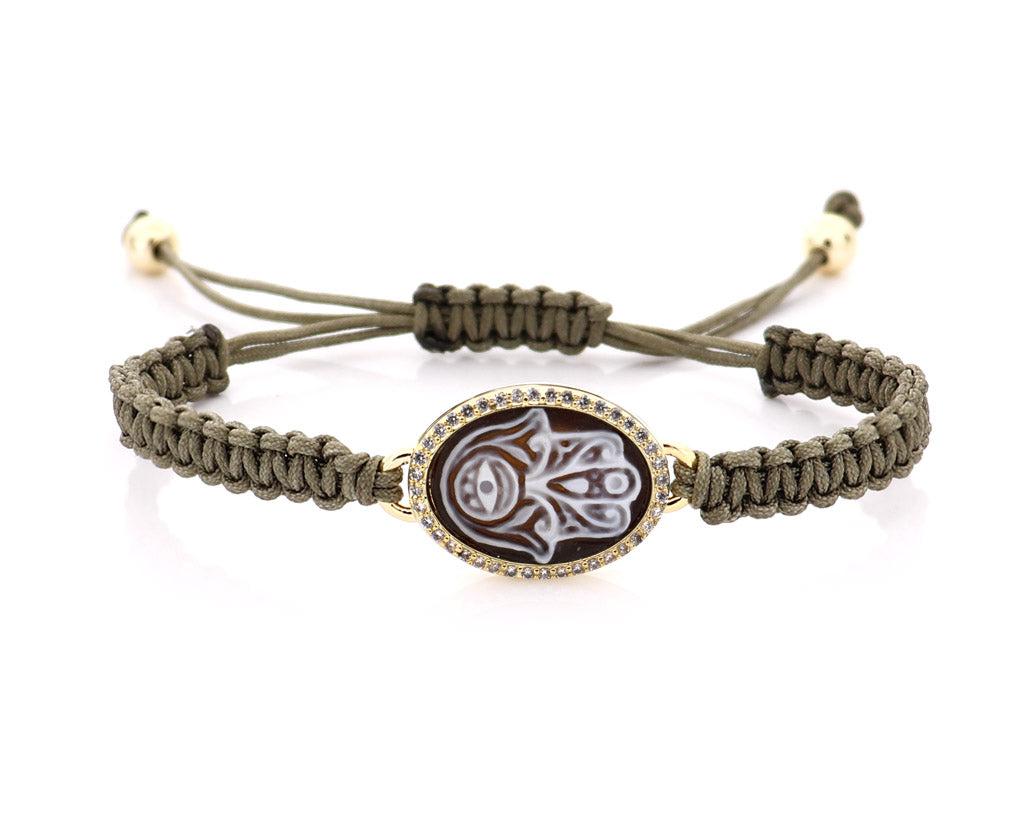 "HAMSA" — hand-carved cameo bracelet by AMEDEO