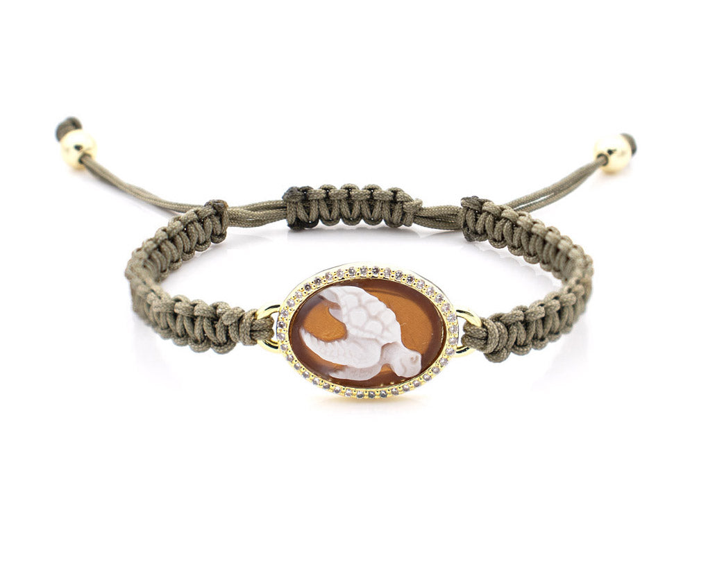 "TURTLE" — hand-carved cameo bracelet by AMEDEO