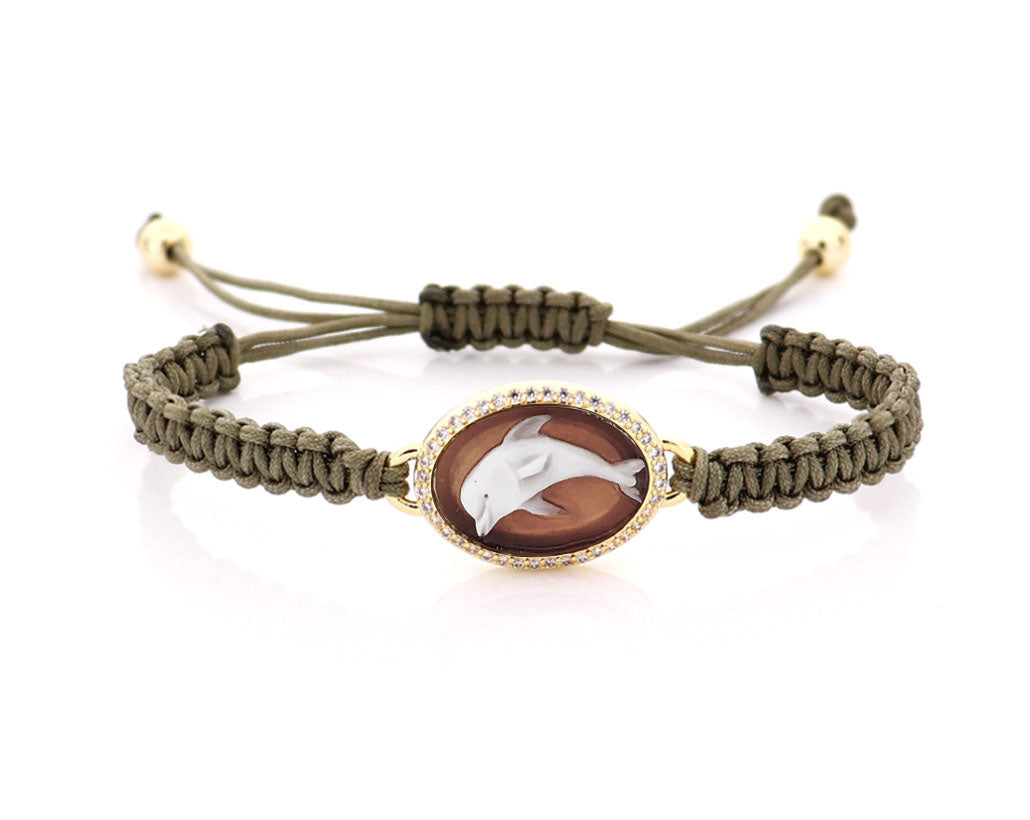 "DOLPHIN" — hand-carved cameo bracelet by AMEDEO