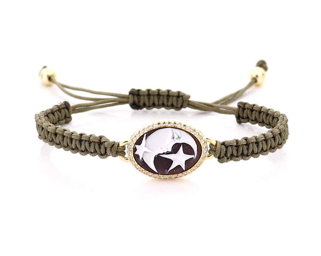 "MOON & STARS" — hand-carved cameo bracelet by AMEDEO