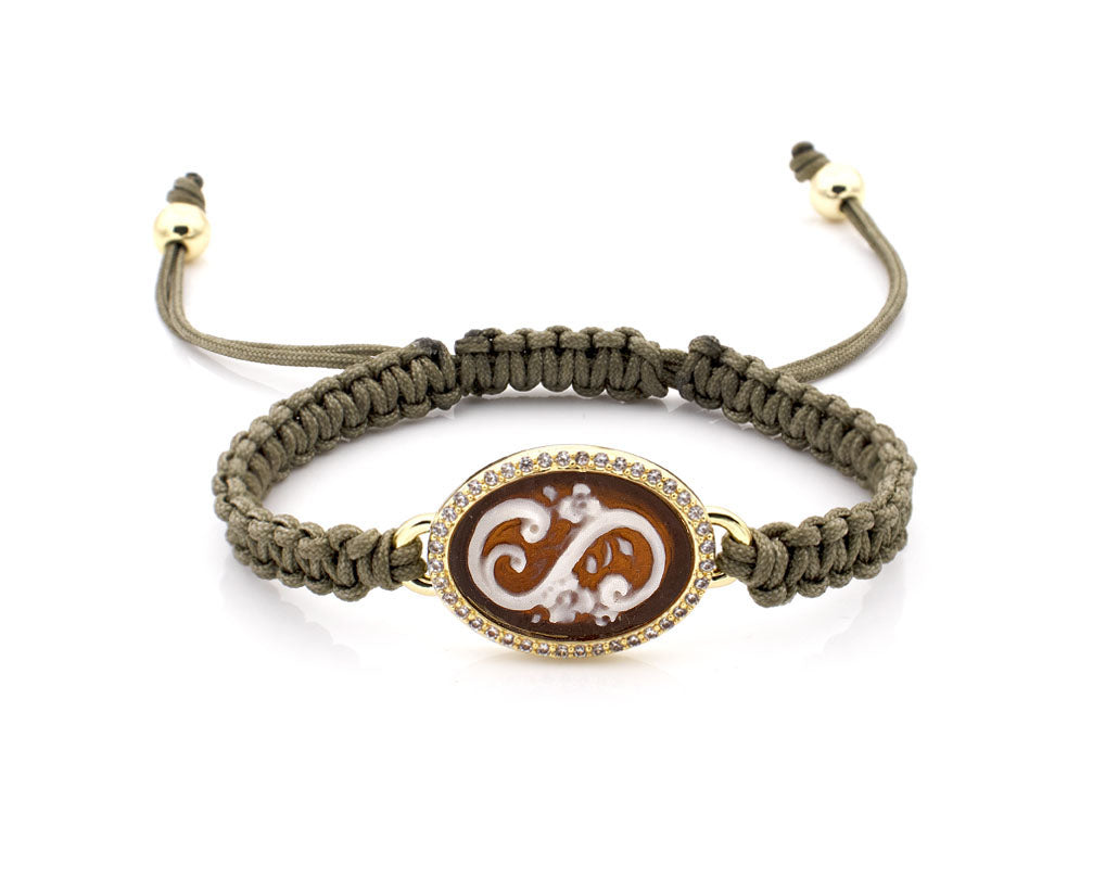 "INITIAL" - S — hand-carved cameo bracelet by AMEDEO