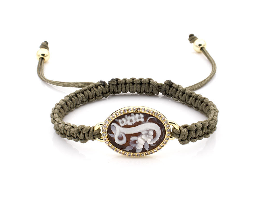 "INITIAL" - J — hand-carved cameo bracelet by AMEDEO