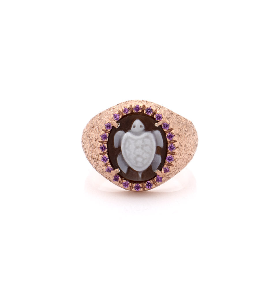 MINI "TURTLE" — hand-carved cameo ring by AMEDEO
