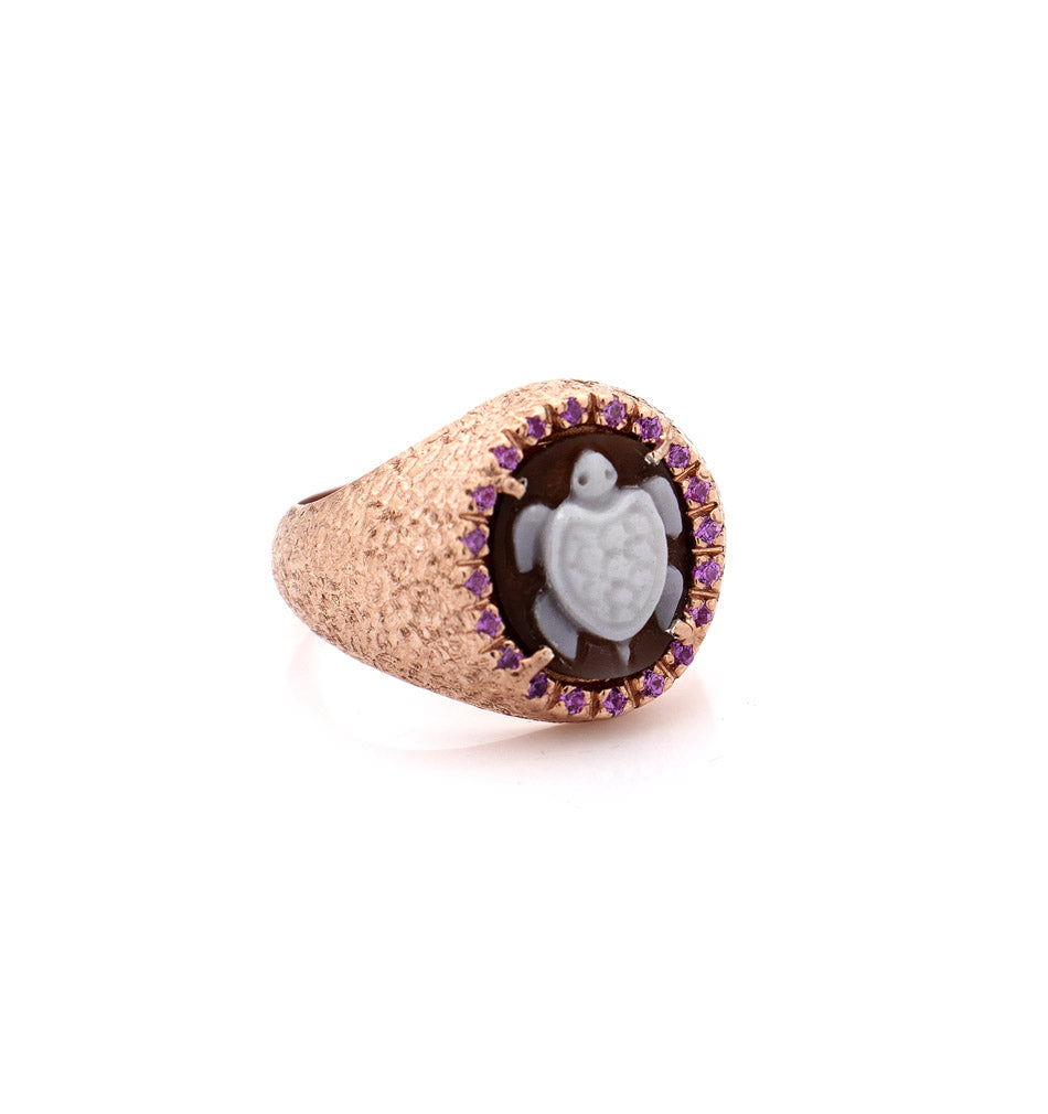MINI "TURTLE" — hand-carved cameo ring by AMEDEO