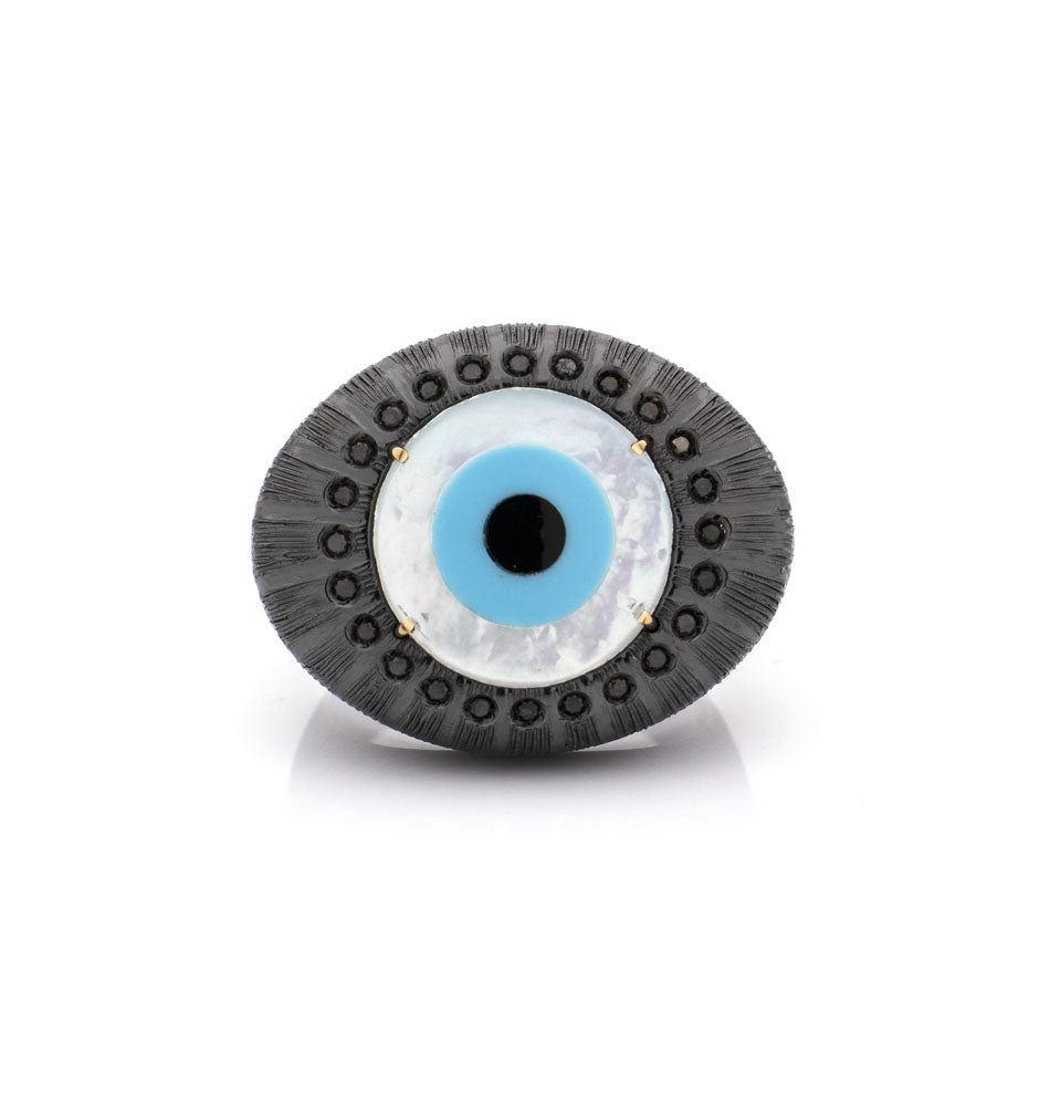 "EVIL EYE" - LARGE — hand-carved cameo ring by AMEDEO