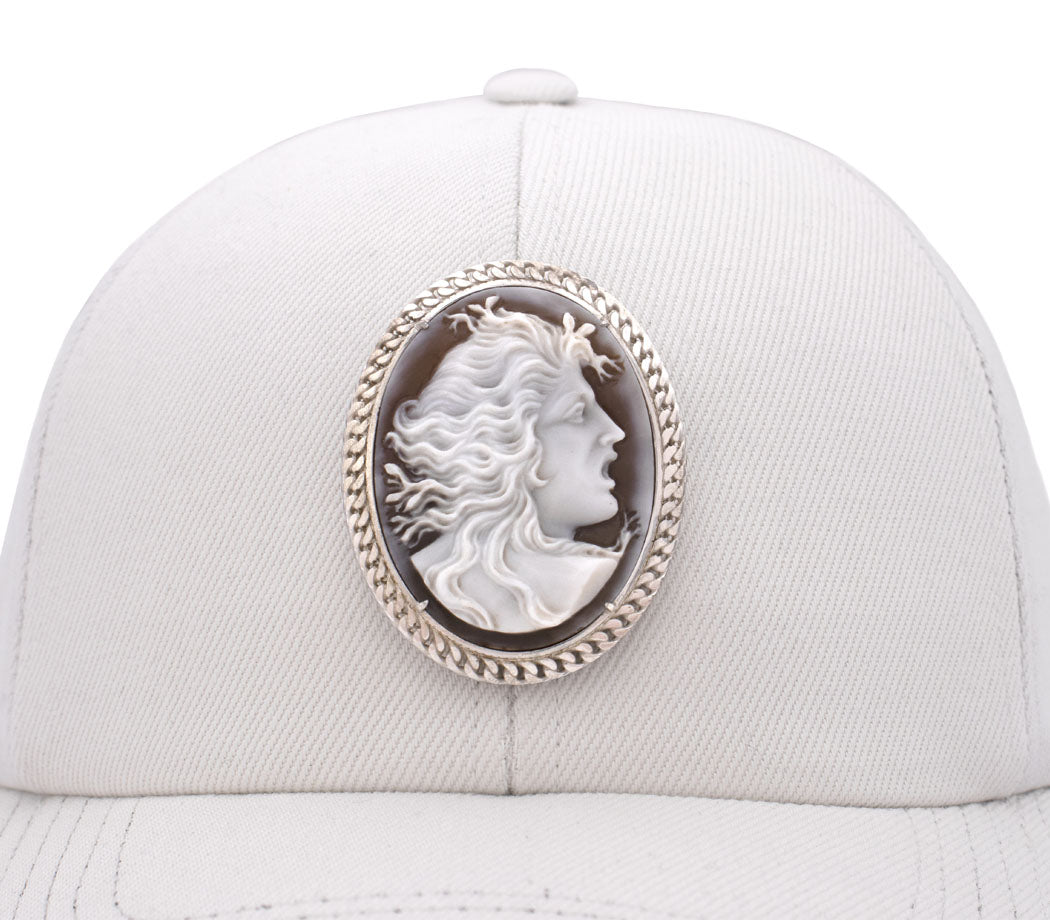 "APOLLO" — hand-carved cameo cameo cap by AMEDEO