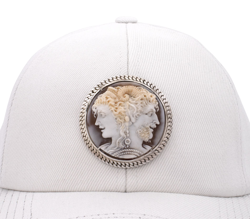 "FAUN & NYMPH" — hand-carved cameo cameo cap by AMEDEO