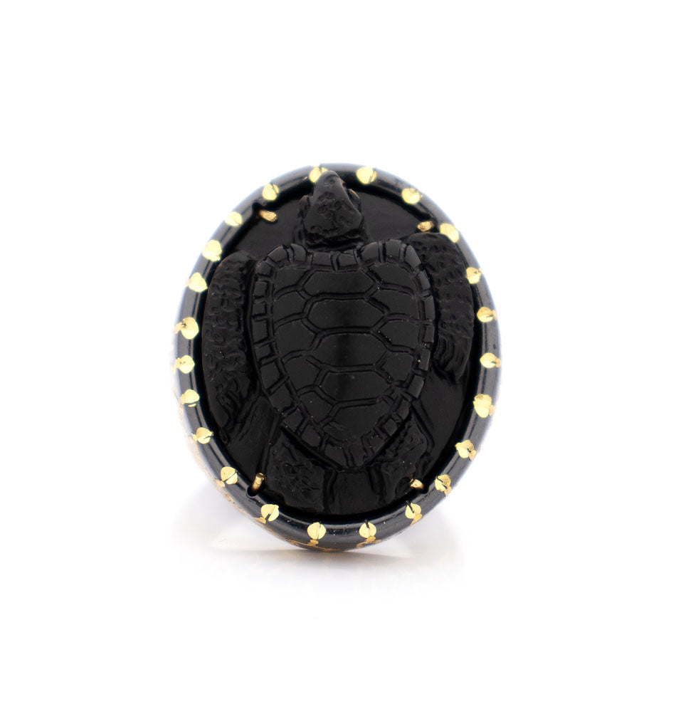 "TURTLE" — hand-carved cameo ring by AMEDEO