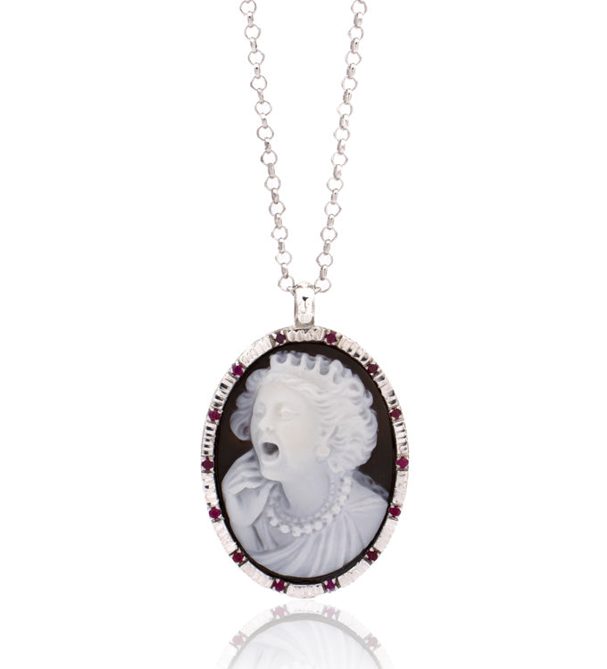 "IMPOSSIBLE CAMEOS" - CATHARSIS — hand-carved cameo necklace by AMEDEO