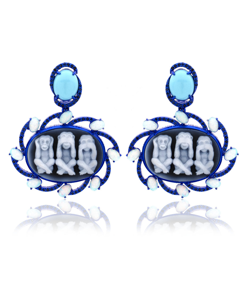 COUTURE - "WISE MONKEYS" - BLUE