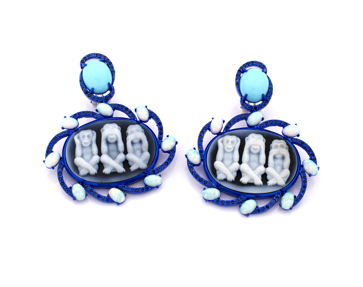 COUTURE - "WISE MONKEYS" - BLUE