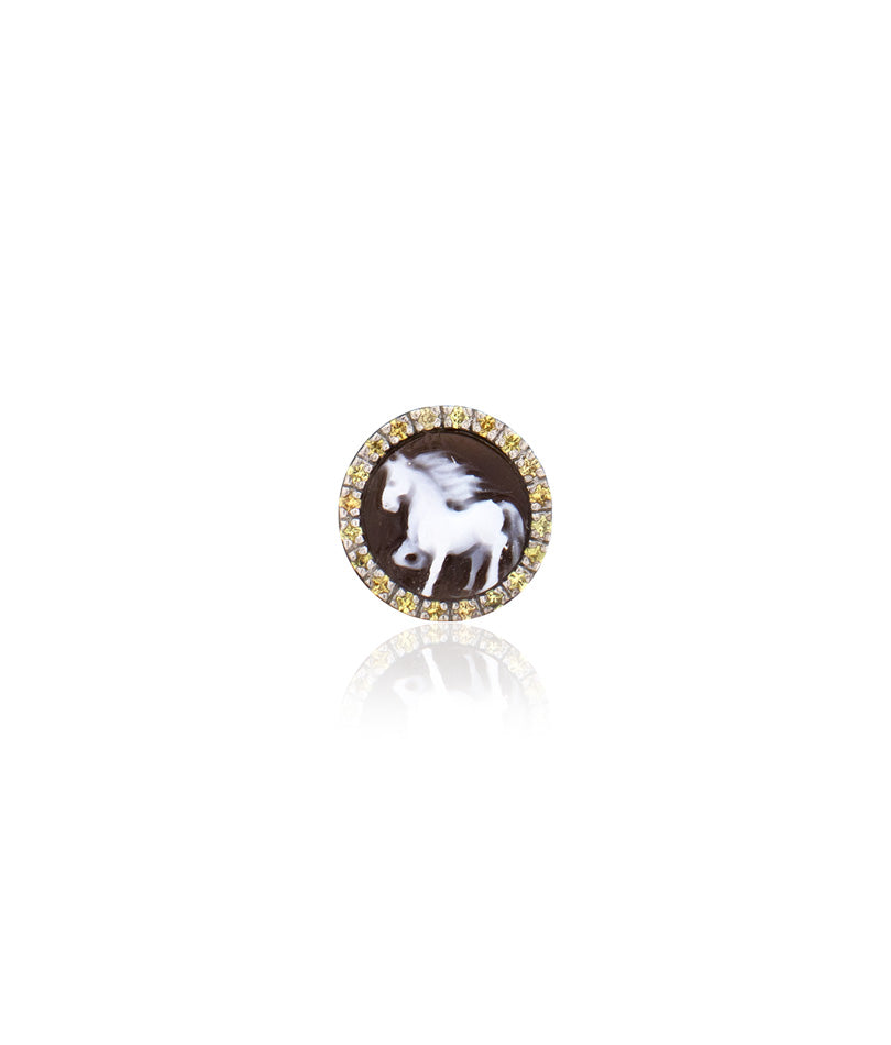 "HORSE" — hand-carved cameo watch studs by AMEDEO
