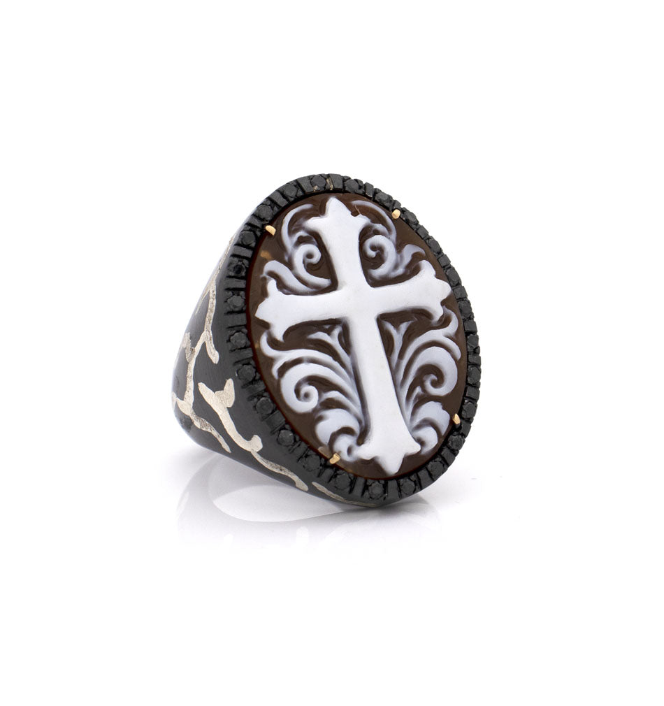 "A SPIRITUAL JOURNEY" — hand-carved cameo ring by AMEDEO