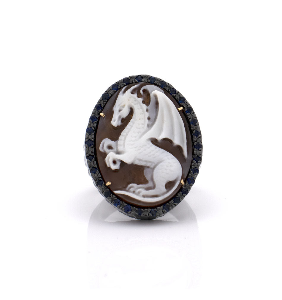 "LEVIATHAN" — hand-carved cameo ring by AMEDEO