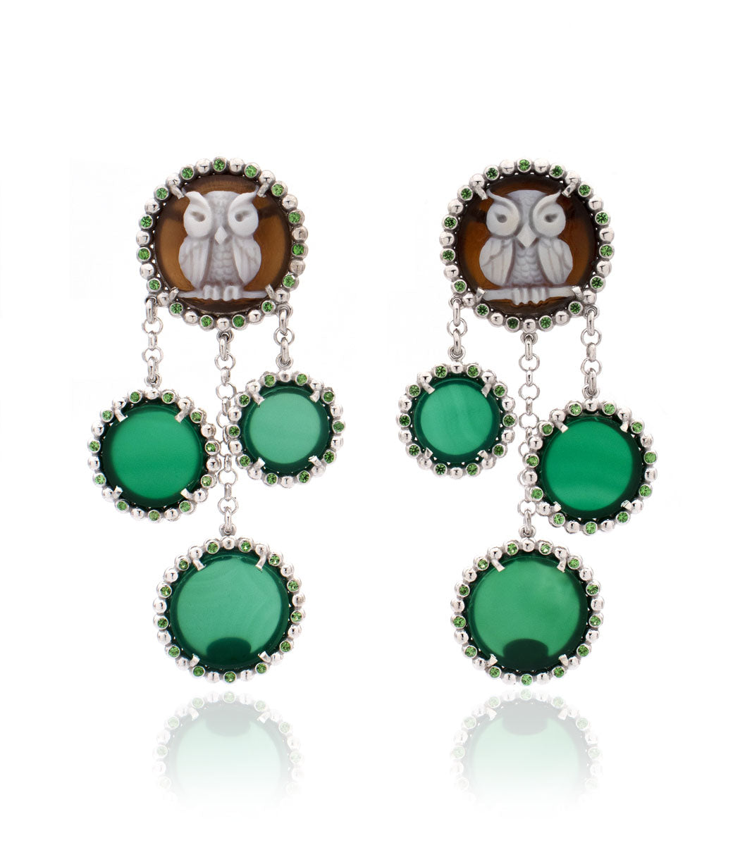 "NIGHT WHISPERS" — hand-carved cameo earrings by AMEDEO