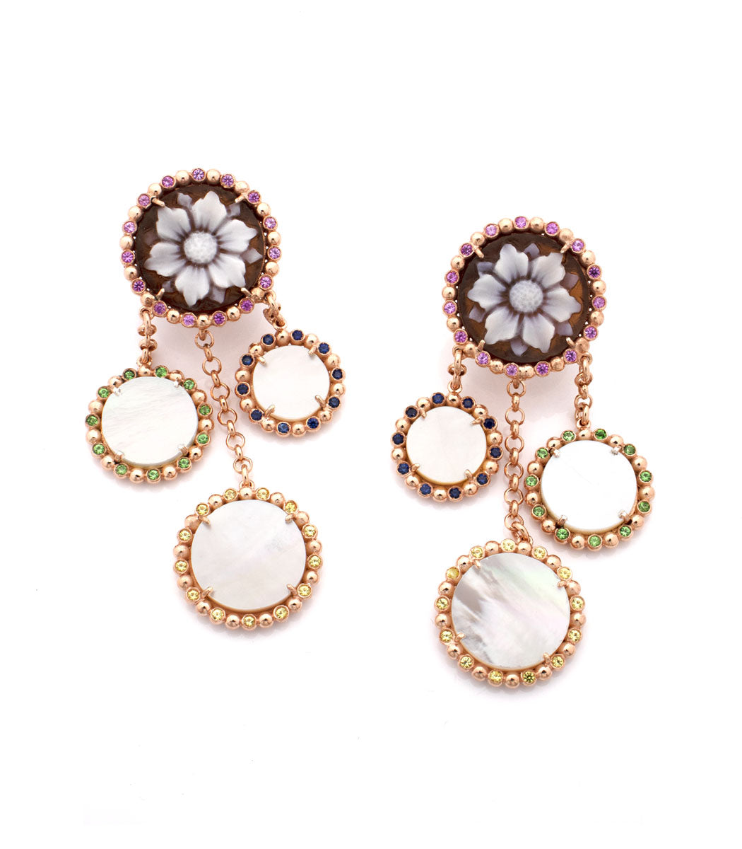 "HARMONY OF PETALS" — hand-carved cameo earrings by AMEDEO