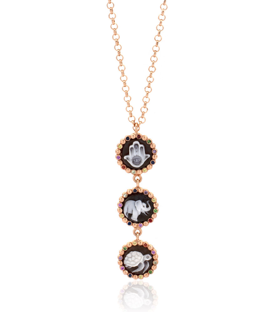 "LUCKY CHARM" — hand-carved cameo necklace by AMEDEO