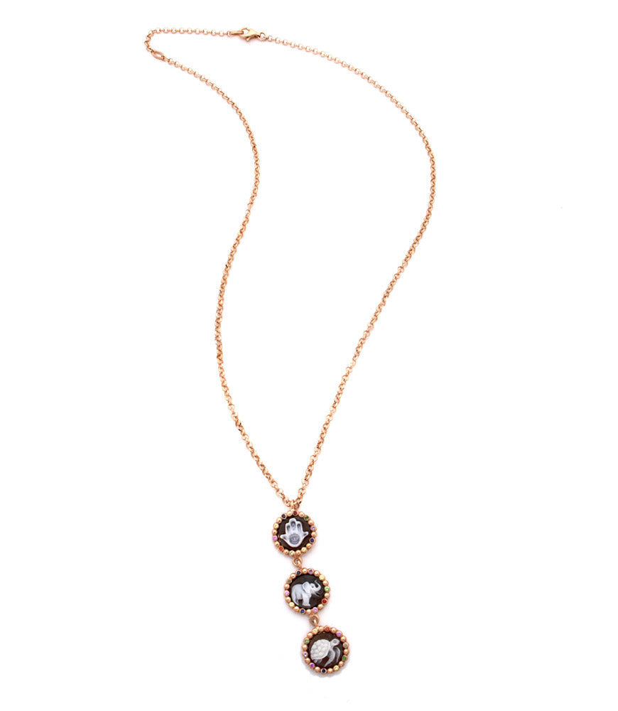 "LUCKY CHARM" — hand-carved cameo necklace by AMEDEO