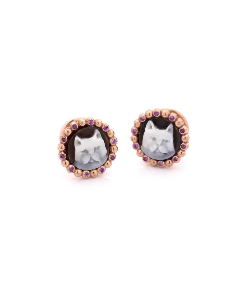 "MINI" EARRINGS — hand-carved cameo earrings by AMEDEO