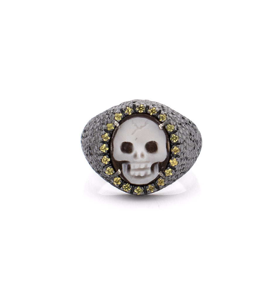 MINI "SKULL" — hand-carved cameo ring by AMEDEO