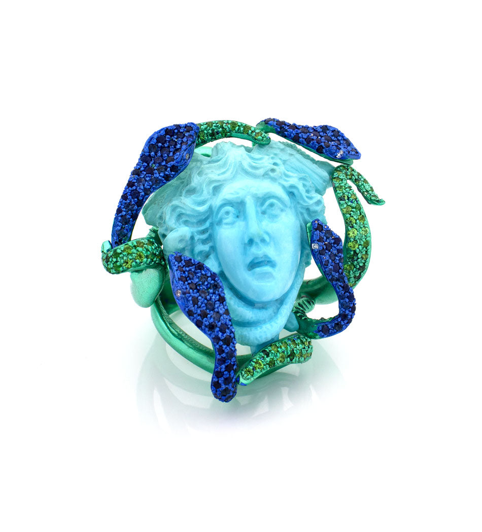 "MEDUSA" — hand-carved cameo ring by AMEDEO