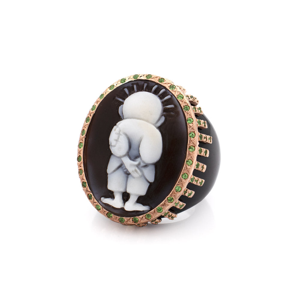 "HANDALA" — hand-carved cameo ring by AMEDEO