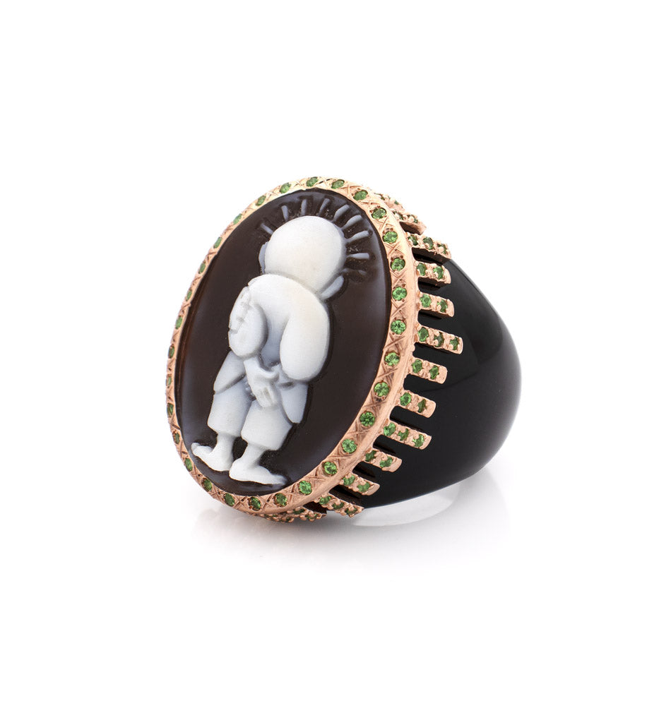 "HANDALA" — hand-carved cameo ring by AMEDEO