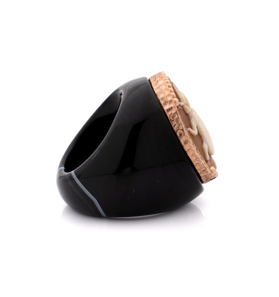 "SCARAB" — hand-carved cameo ring by AMEDEO