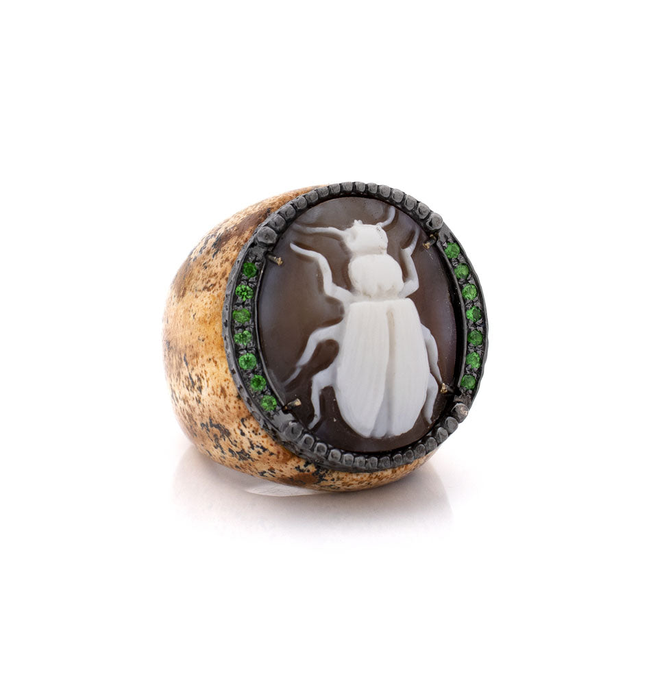 "NATURE’S TALISMAN" — hand-carved cameo ring by AMEDEO