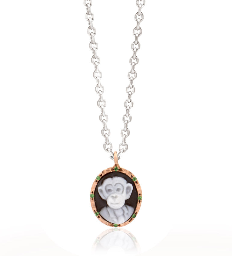 "FANTASY MEDLEY" — hand-carved cameo necklace by AMEDEO