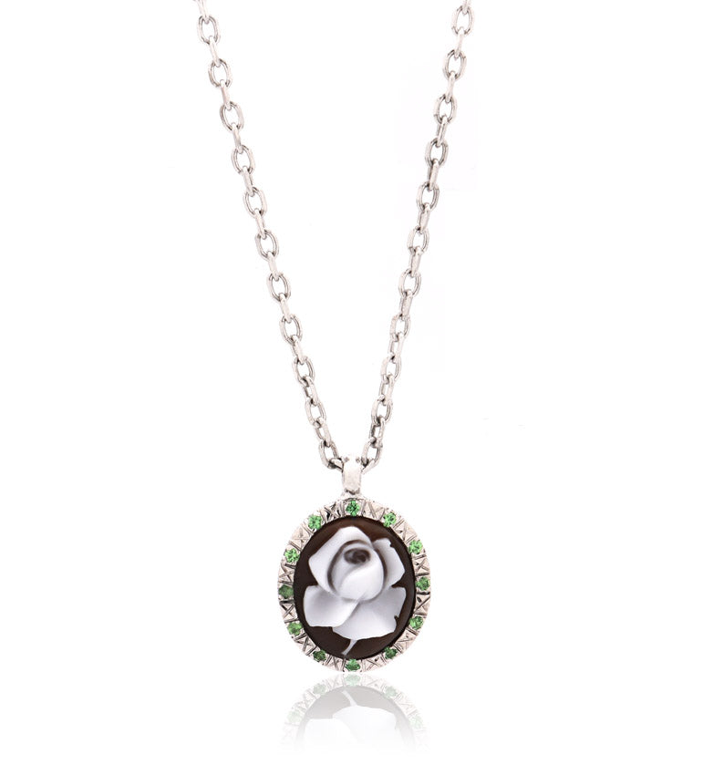 "PETALS OF LIGHT" — hand-carved cameo necklace by AMEDEO