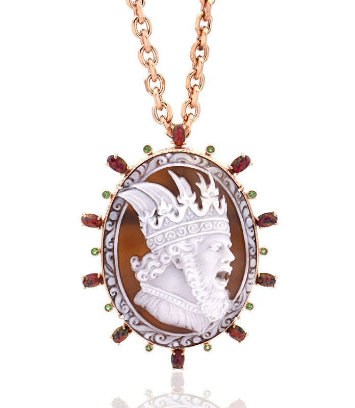 "THE ROAR OF THE KING" — hand-carved cameo necklace by AMEDEO
