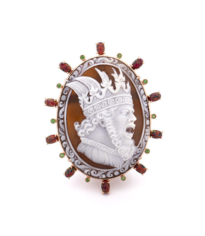"THE ROAR OF THE KING" — hand-carved cameo necklace by AMEDEO