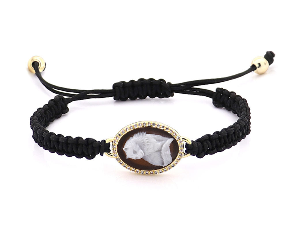 "CAT" — hand-carved cameo bracelet by AMEDEO