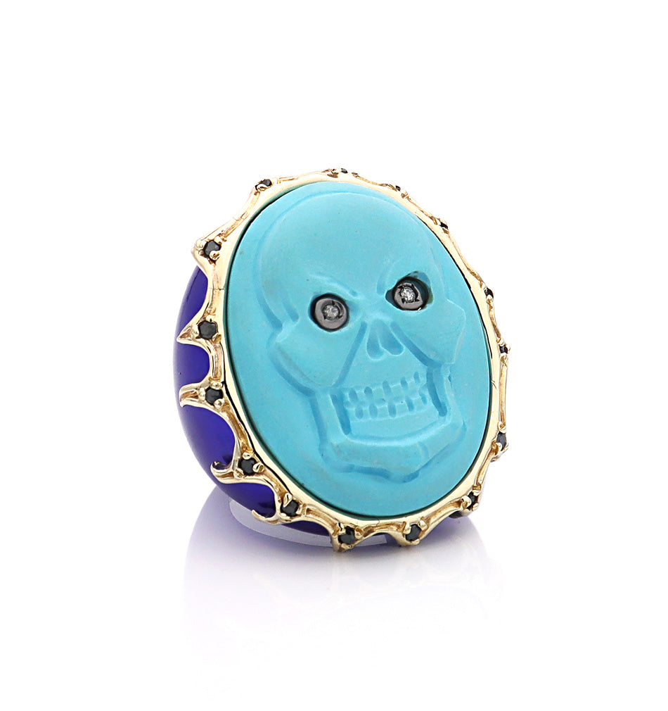 "MEMENTO MORI" — hand-carved cameo ring by AMEDEO