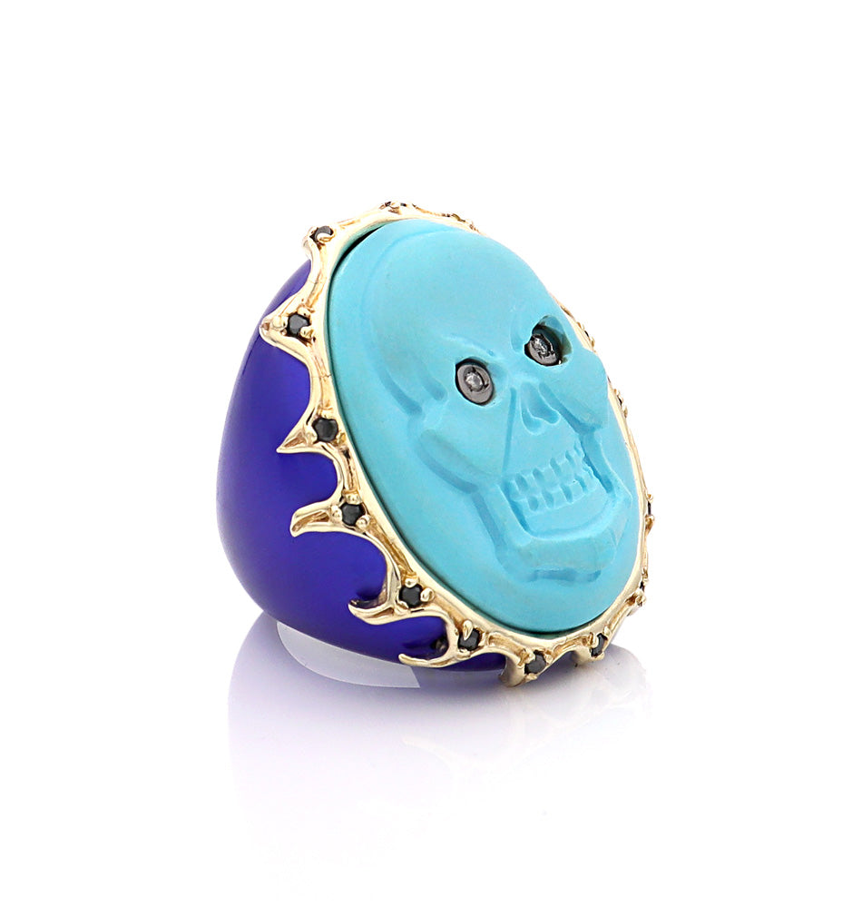 "MEMENTO MORI" — hand-carved cameo ring by AMEDEO