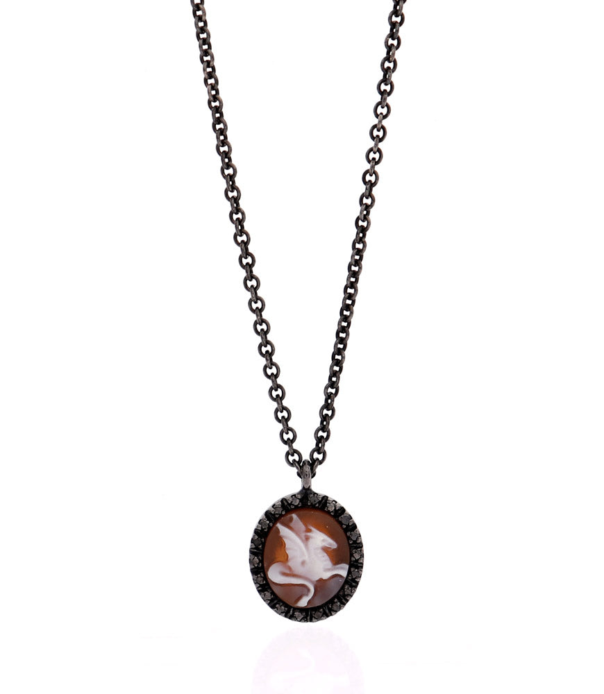 "DRAGON" — hand-carved cameo necklace by AMEDEO