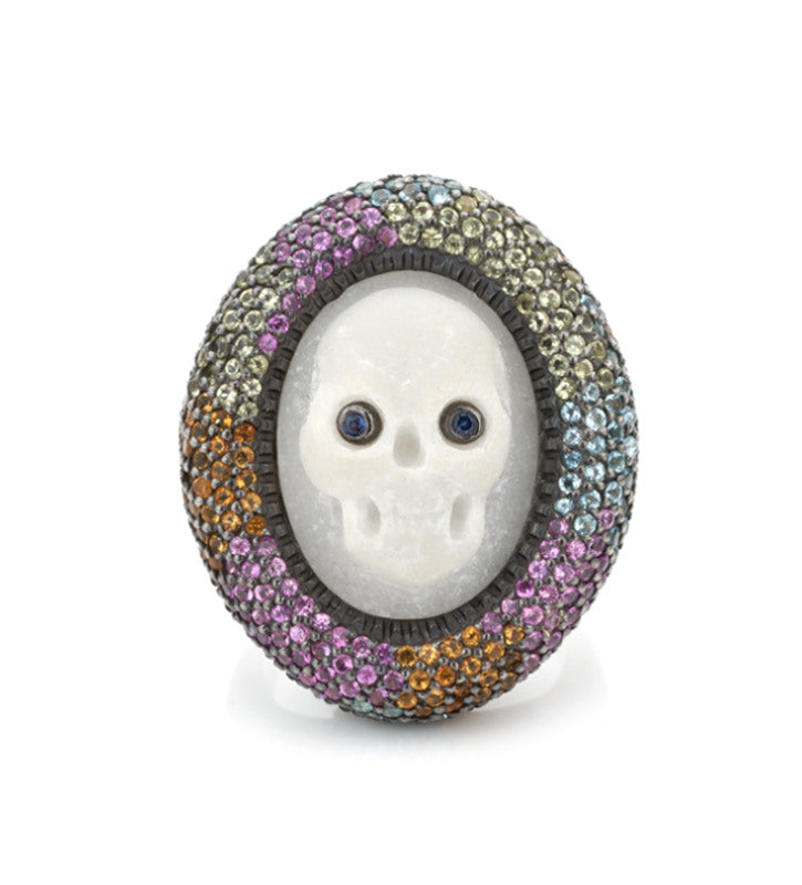 "SKULL" — hand-carved cameo ring by AMEDEO